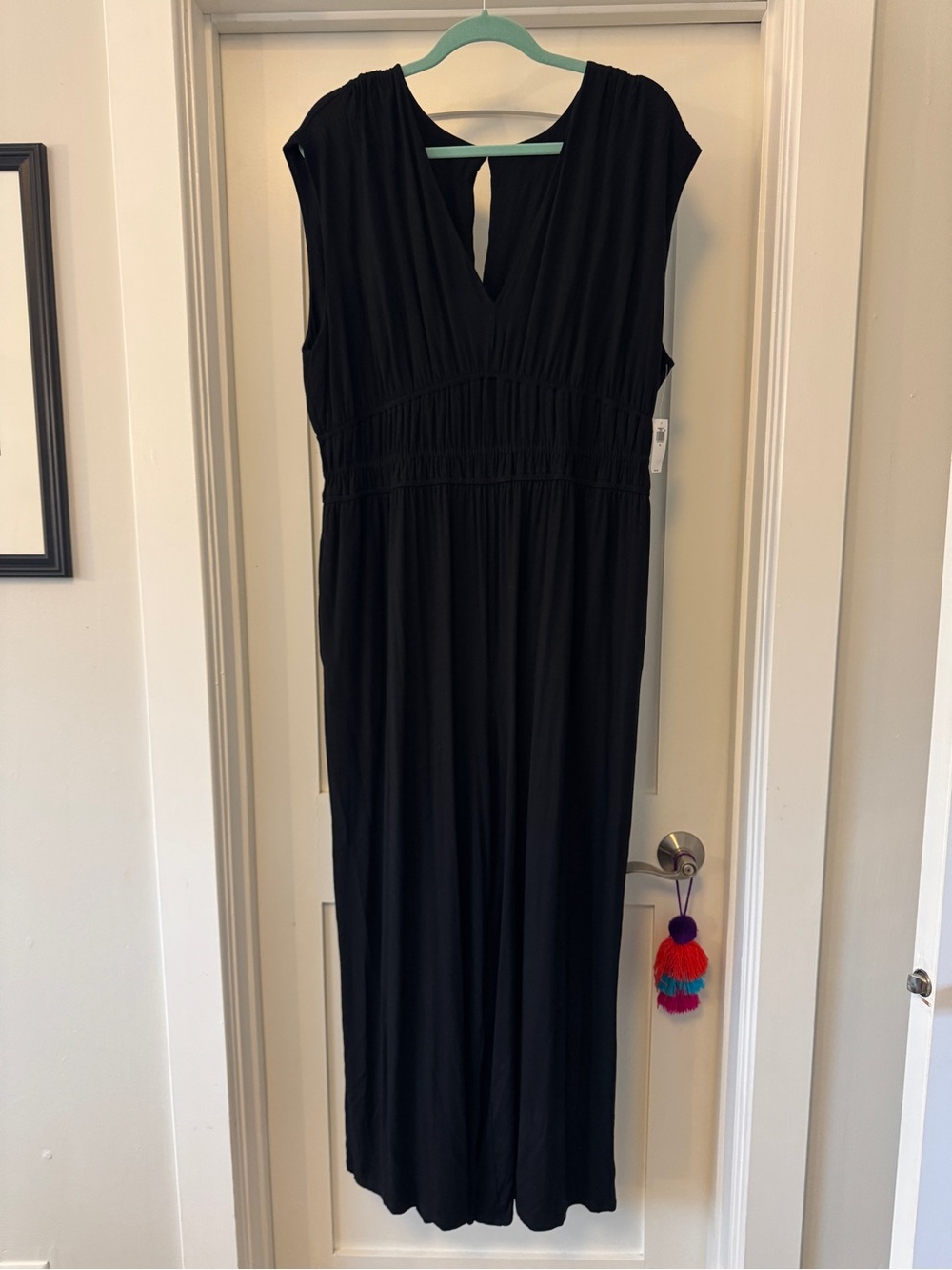 Black Sleeveless V-Neck Jumpsuit